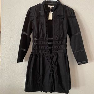 Maje black romper; beautifully detailed; never worn; brand new with tags